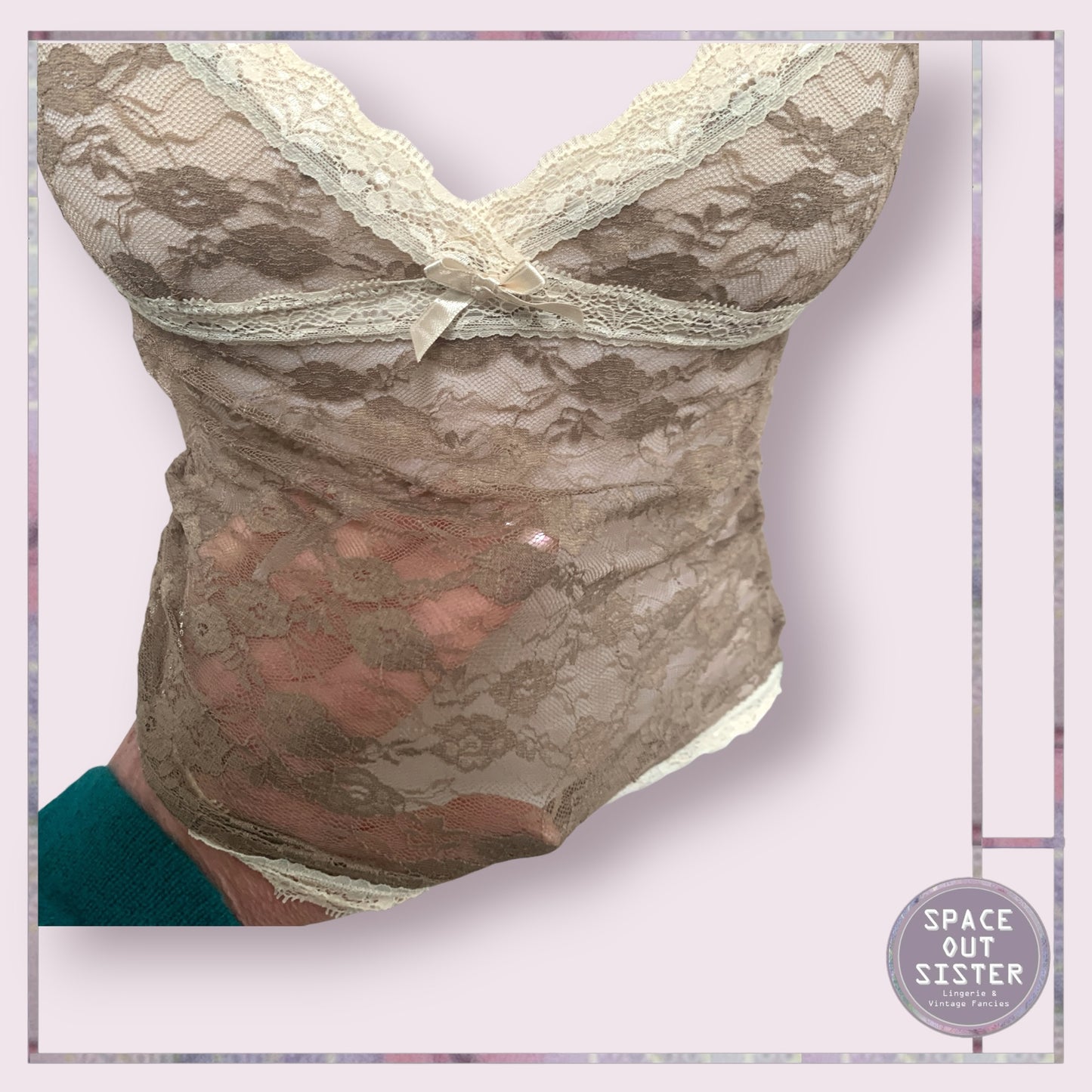 Chocolate & Cream Stretch Lace Camisole