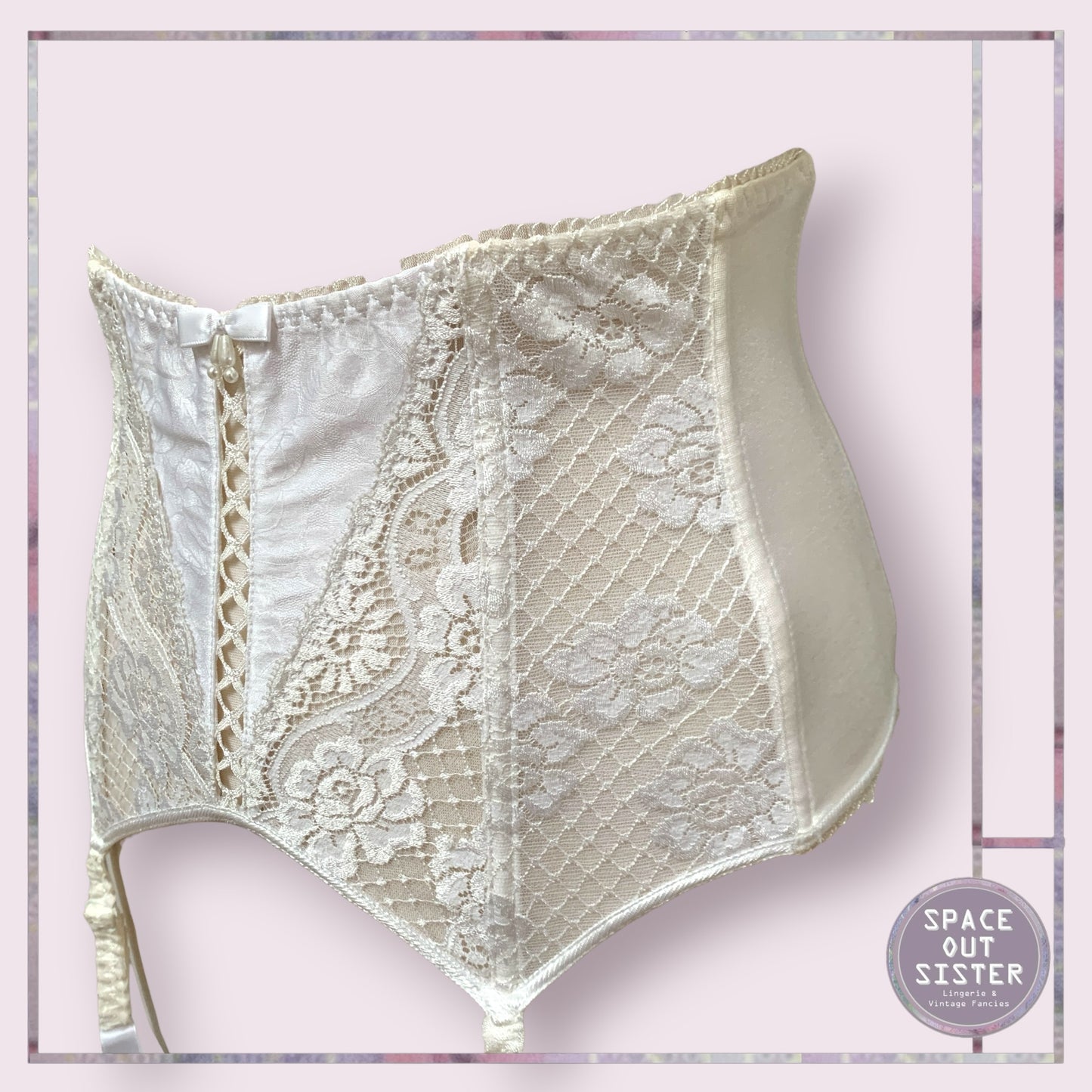 Vintage Ivory Pearl Garter Belt