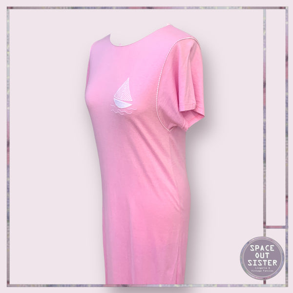 Vintage Circa 1980s Cotton Boat Nightdress