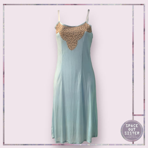 Vintage Tricot Taupe Lace Slip