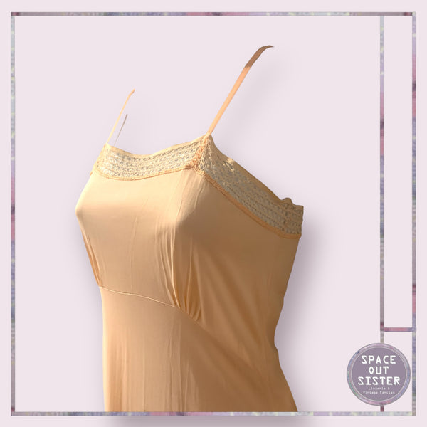 Vintage Crochet Lace Tricot Slip