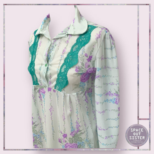 Vintage Mauve Garden Collar Nightdress