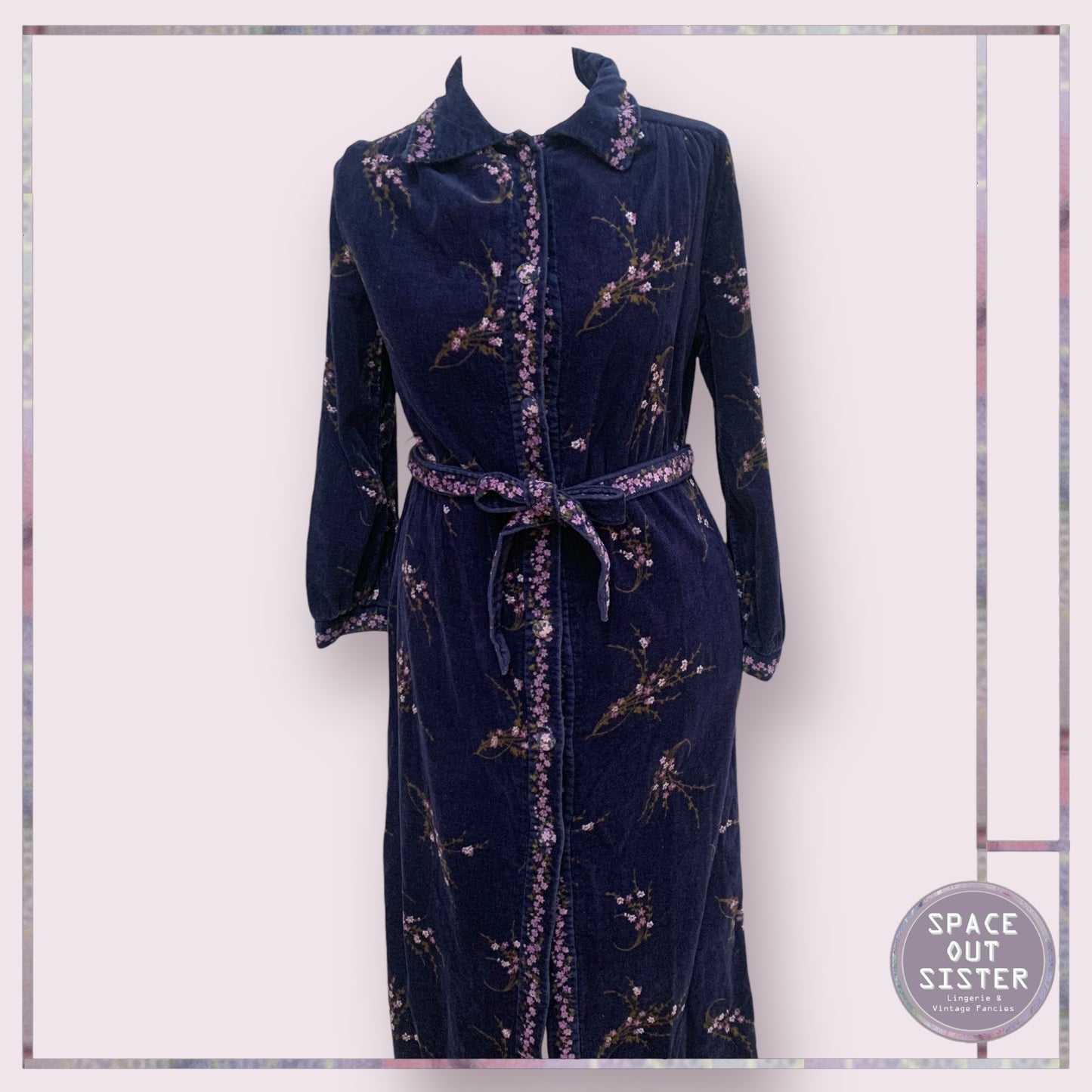 Vintage Florex Floral Trim Robe