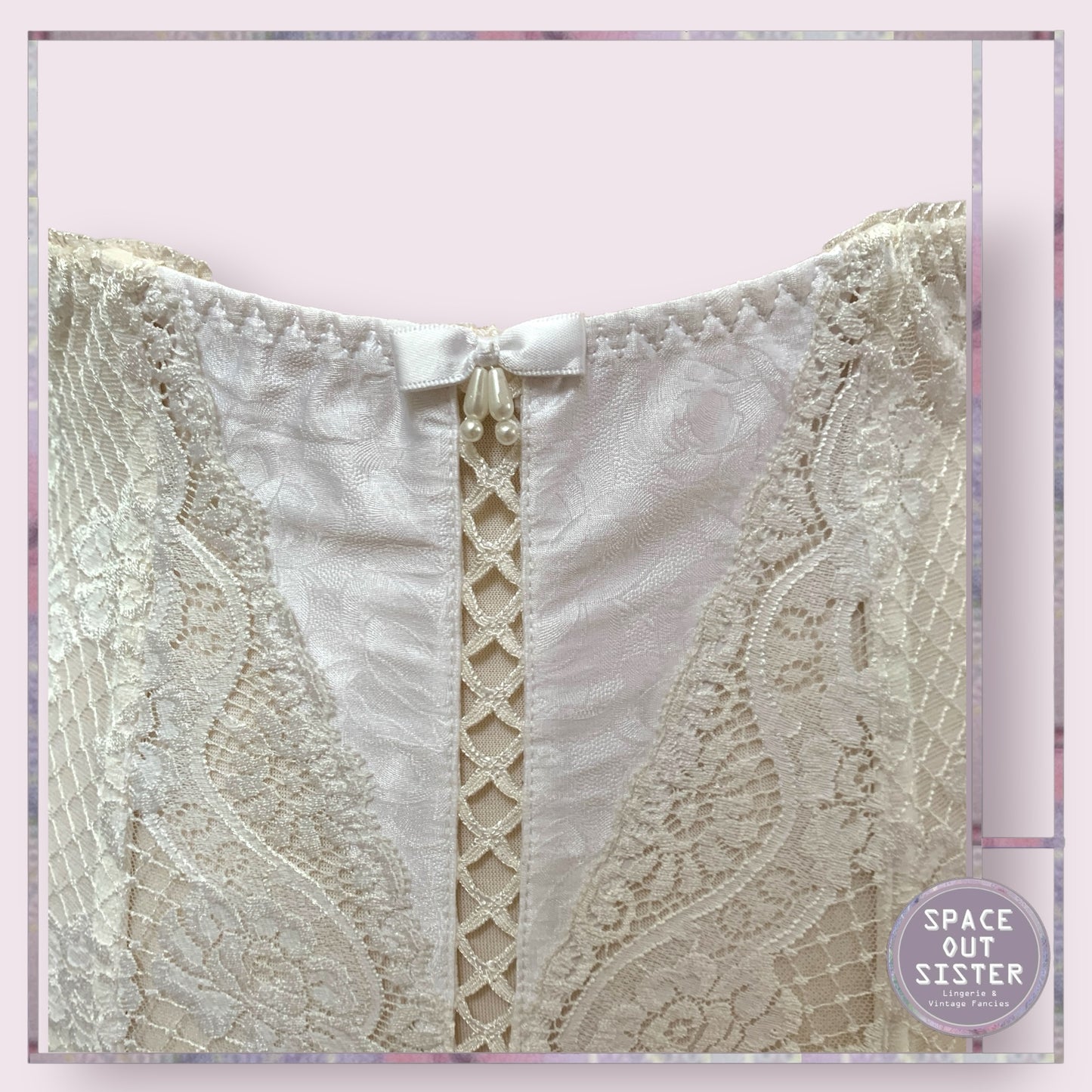 Vintage Ivory Pearl Garter Belt