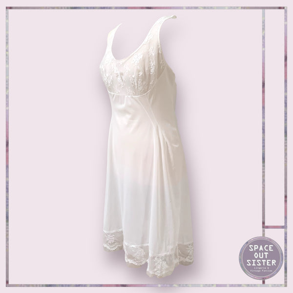 Vintage White Lace Overlay Slip