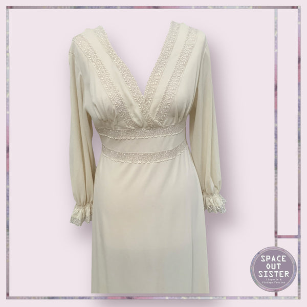 Vintage Circa 1970s Italian Caramel Nightdress