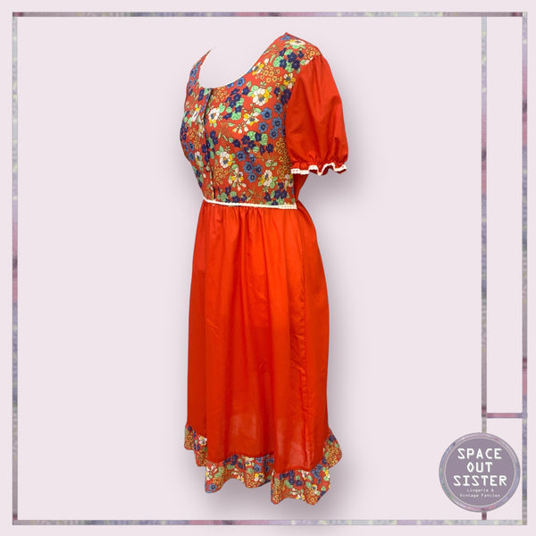 Vintage Red Floral Nightdress