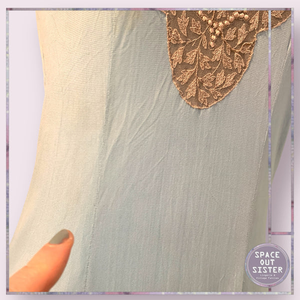 Vintage Tricot Taupe Lace Slip