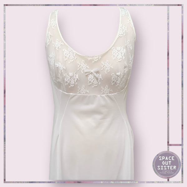 Vintage White Lace Overlay Slip