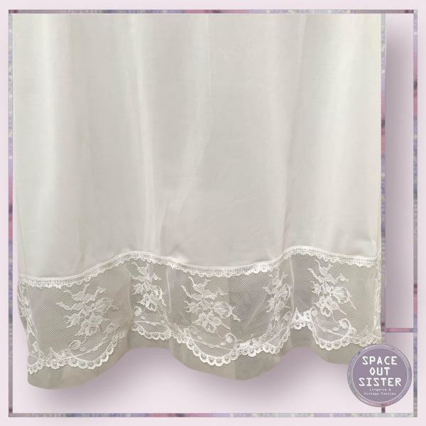 Vintage White Lace Overlay Slip