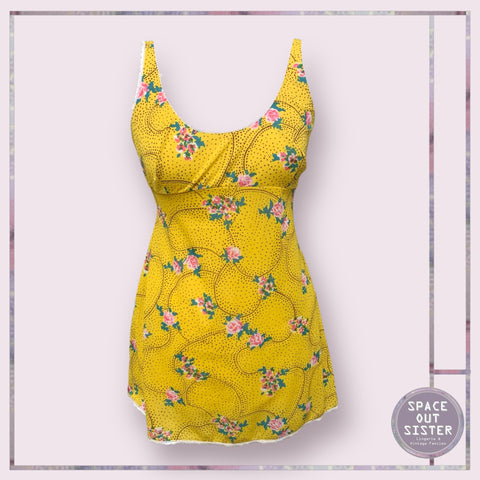 Vintage Yellow Print Slip