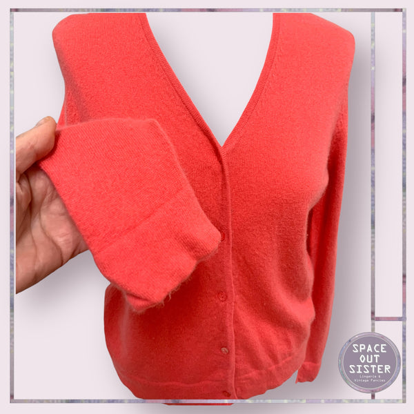 Pre-Loved Coral Cashmere Cardigan