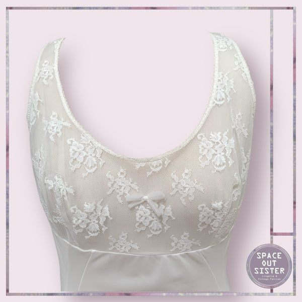 Vintage White Lace Overlay Slip