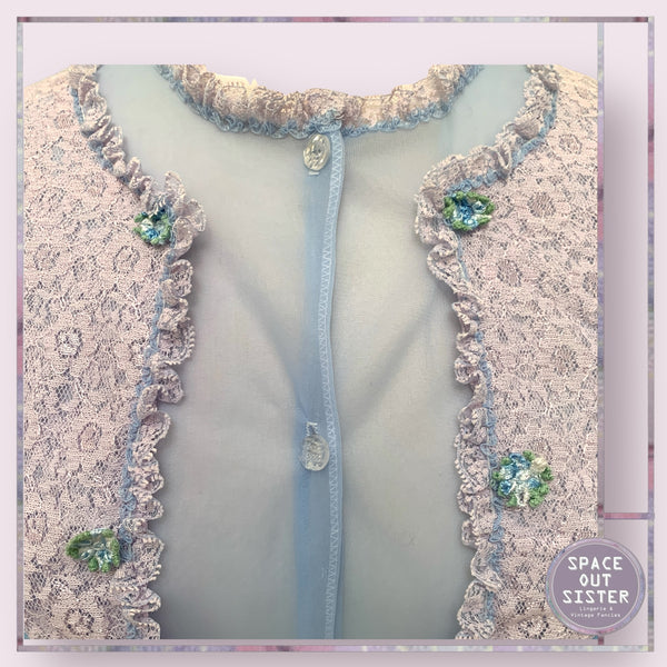 Vintage Pastel Blue Negligee