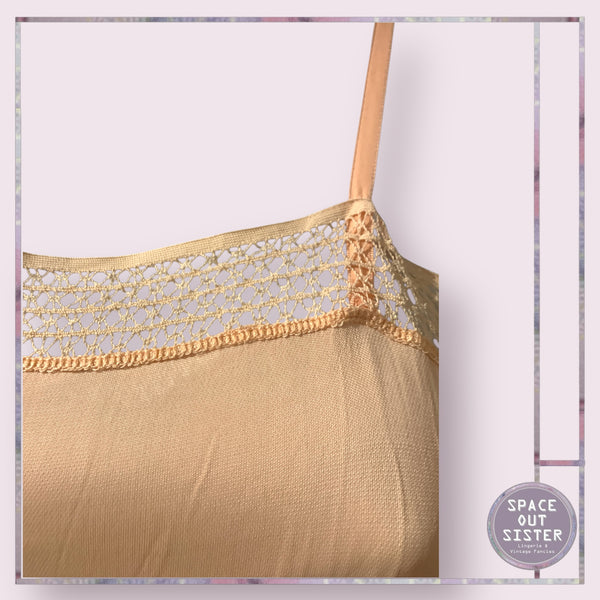 Vintage Crochet Lace Tricot Slip