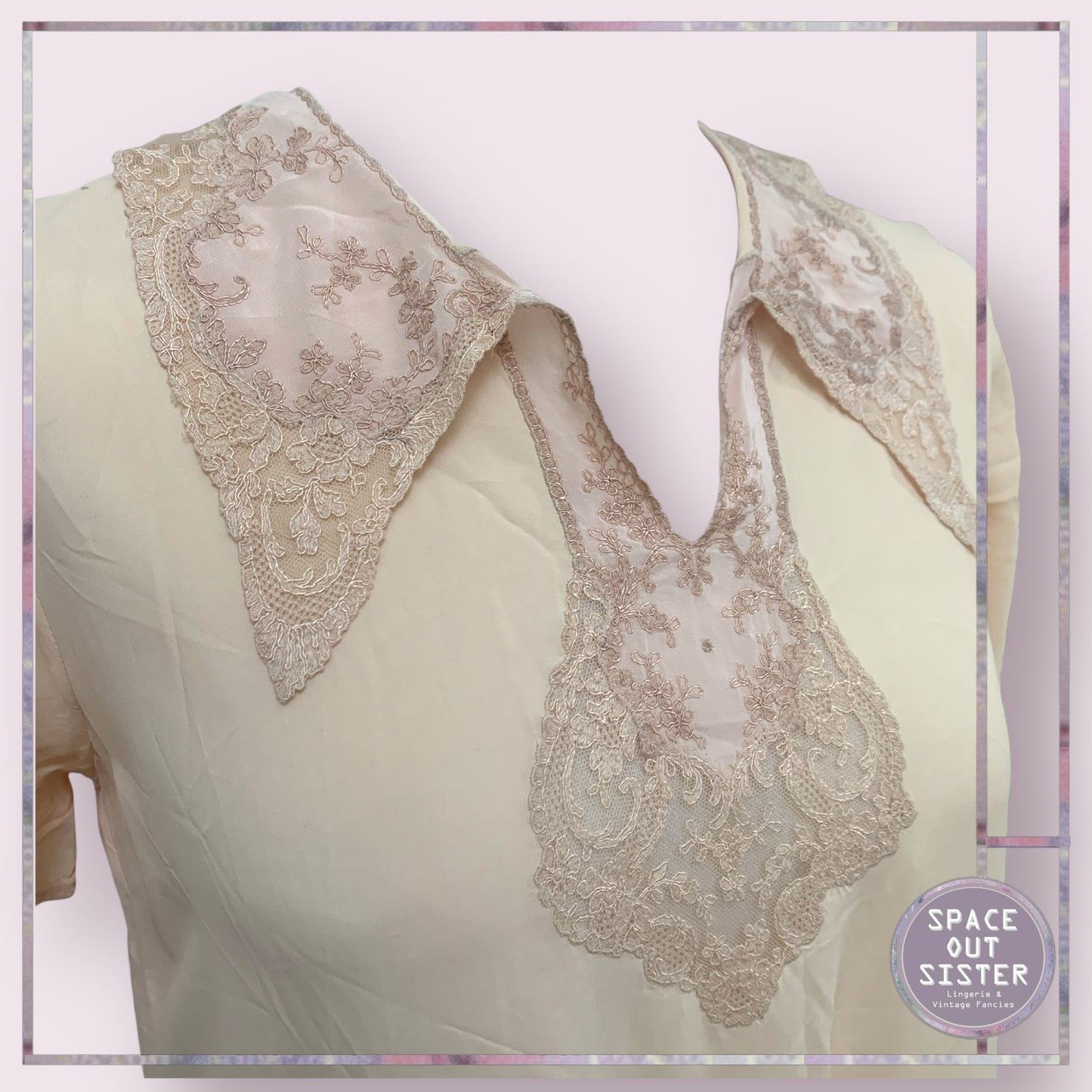 C.1930s Vintage Barely There Peach Nightdress