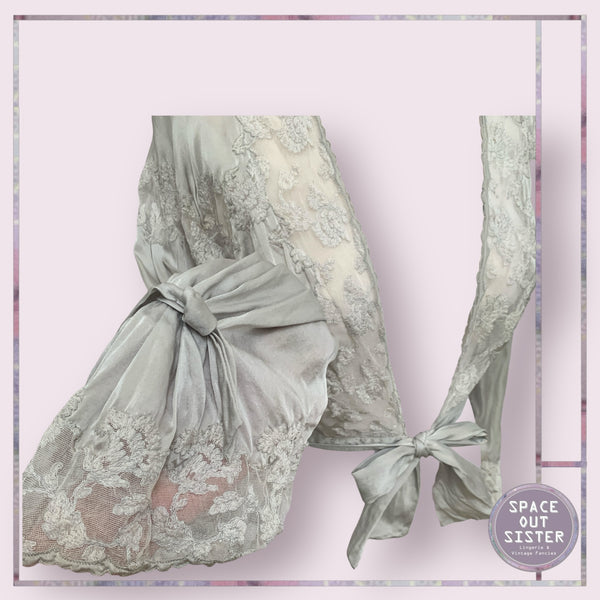 Vintage Silk Silver Bed Jacket