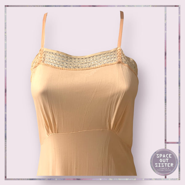 Vintage Crochet Lace Tricot Slip