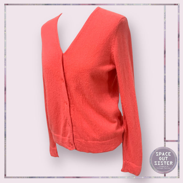 Pre-Loved Coral Cashmere Cardigan