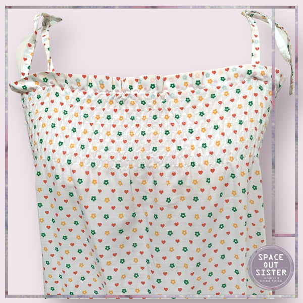 Vintage Love Heart Smocked Nightdress