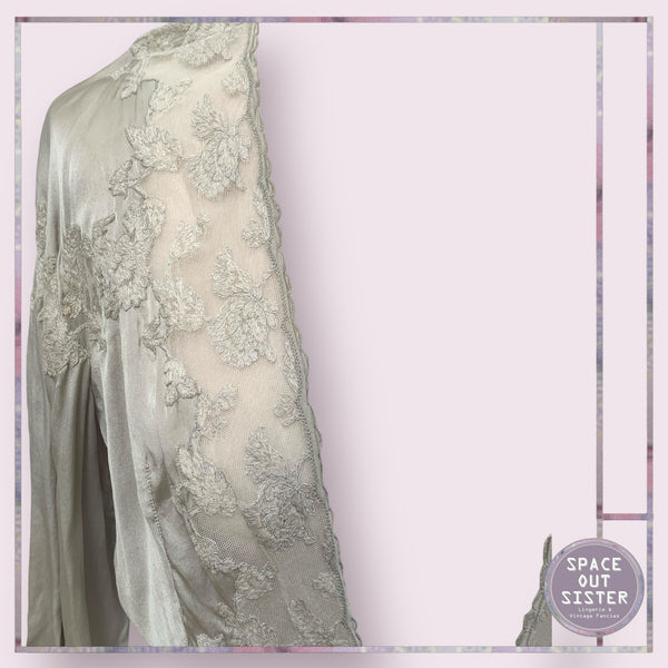 Vintage Silk Silver Bed Jacket
