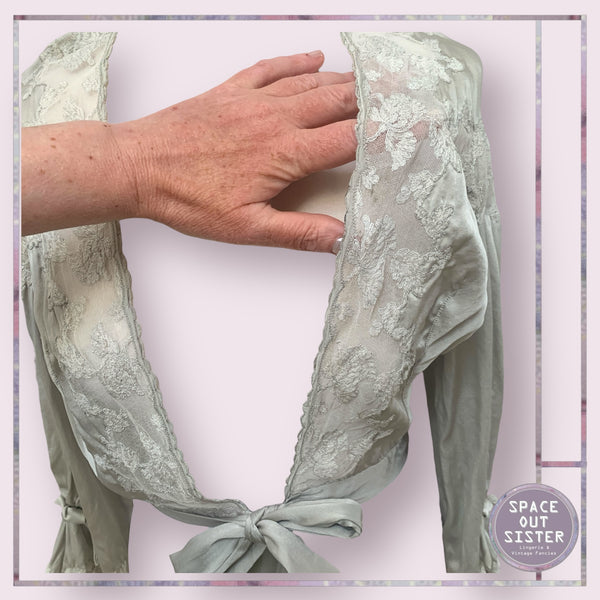 Vintage Silk Silver Bed Jacket