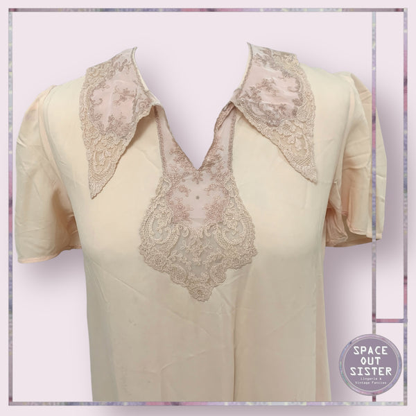 C.1930s Vintage Barely There Peach Nightdress