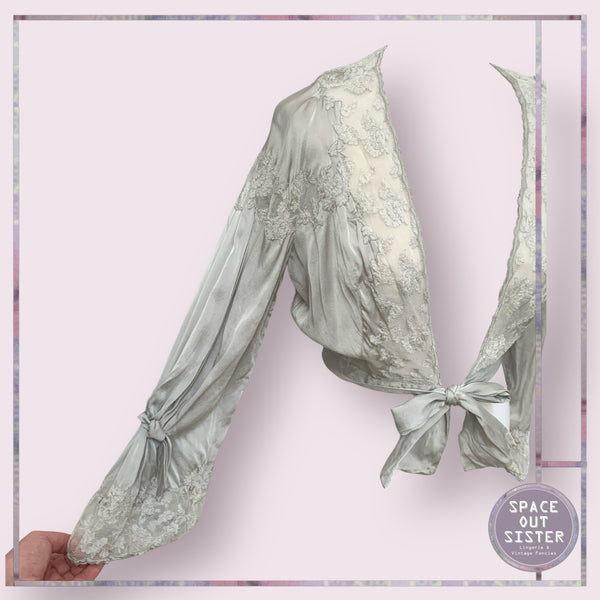 Vintage Silk Silver Bed Jacket