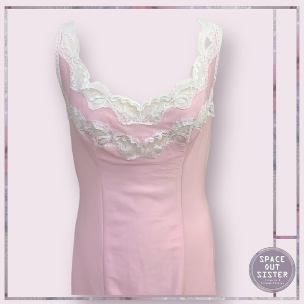 Vintage Pink & White Slip