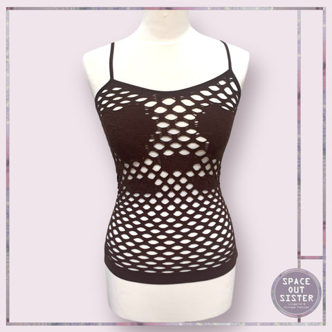 Chocolate Fishnet Top