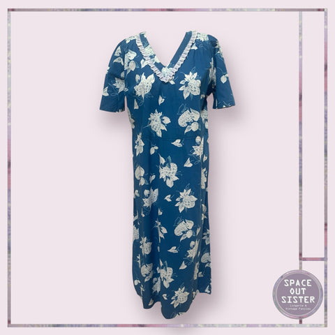 Vintage Cotton Bright Teal Nightdress