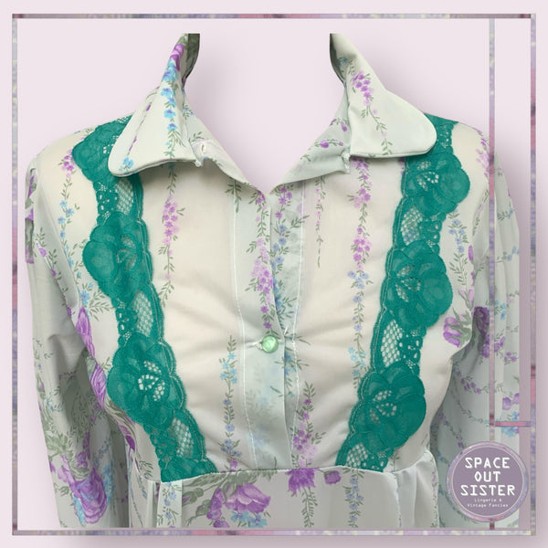 Vintage Mauve Garden Collar Nightdress