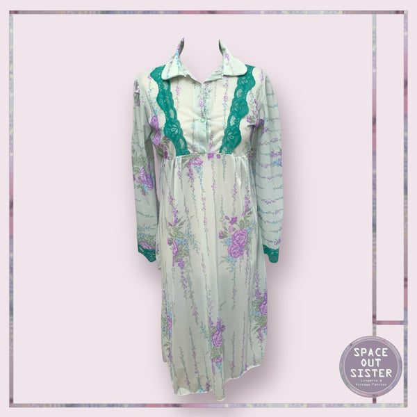 Vintage Mauve Garden Collar Nightdress
