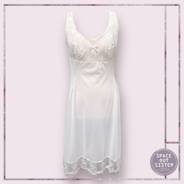 Vintage White Lace Overlay Slip