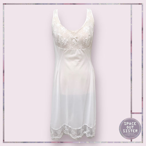 Vintage White Lace Overlay Slip
