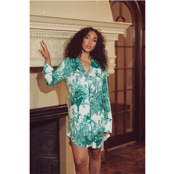 New Palm Toile Bamboo Jersey Sleepshirt
