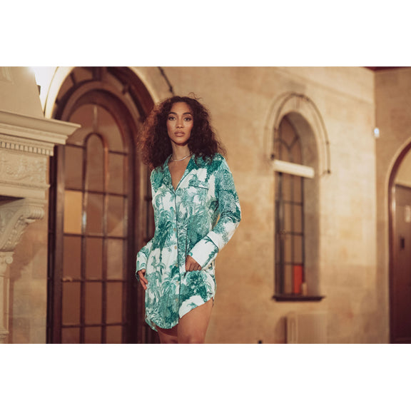 New Palm Toile Bamboo Jersey Sleepshirt