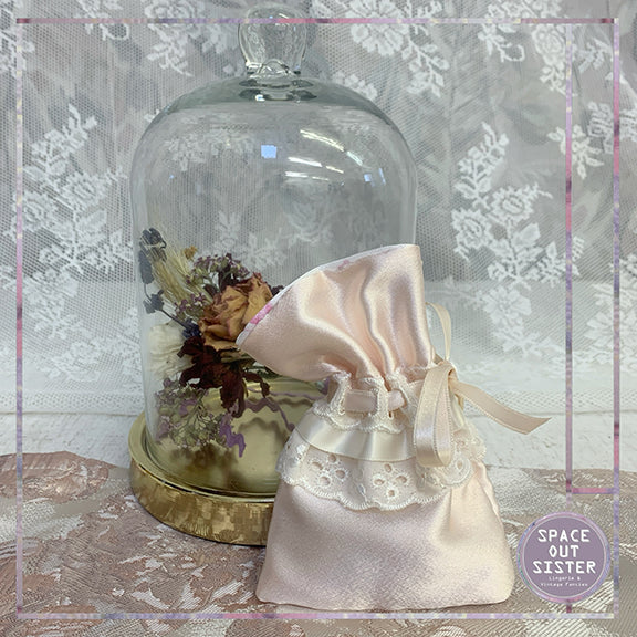 Handmade Satin Lavender Pocket Blush Pink