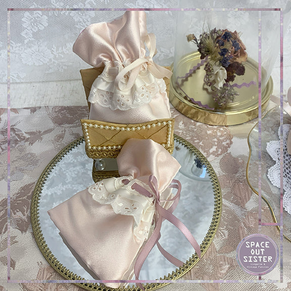 Handmade Satin Lavender Pocket Blush Pink