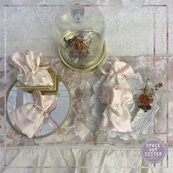 Handmade Satin Lavender Pocket Blush Pink