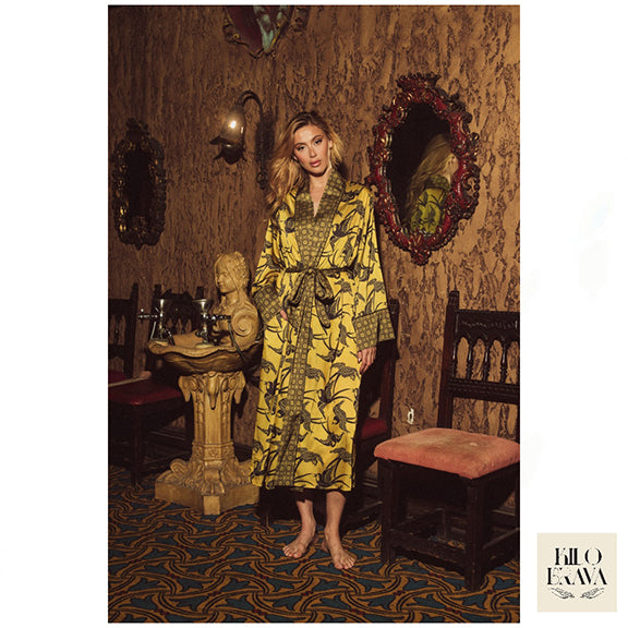 New Antique Swallows Maxi Robe by Kilo Brava