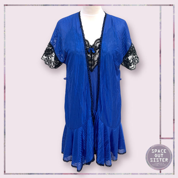Vintage Two Piece Electric Blue Night Set