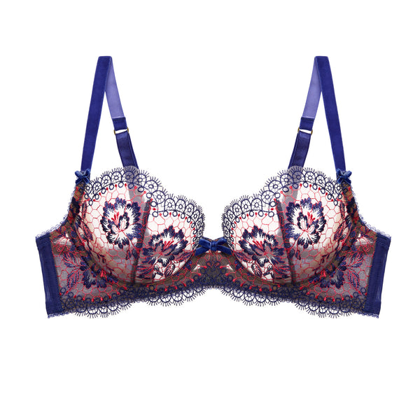 New Evelina Cobalt & Coral Bra by Dita Von Teese