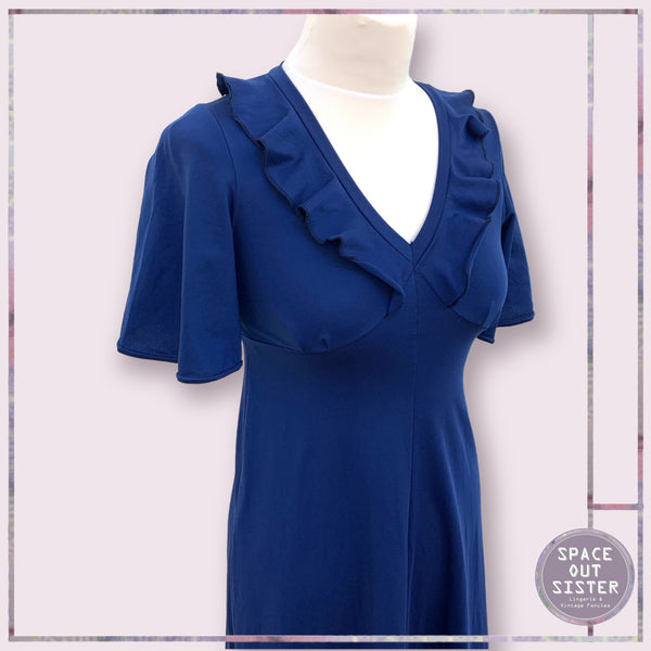 Circa 1970s Vintage Mikava Navy Nightdress