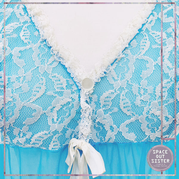 Circa 1970s Turquoise Peignoir Set