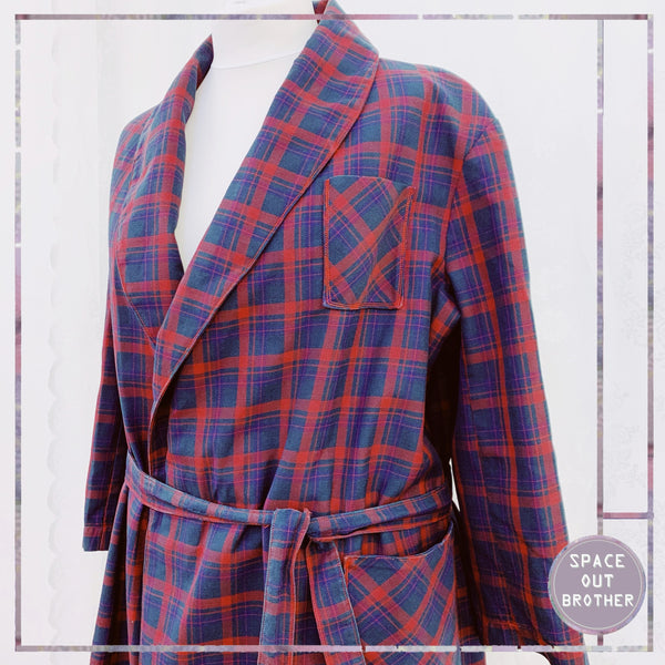 Vintage Plaid Dressing Gown