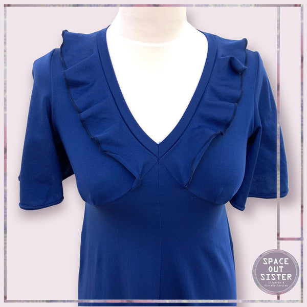 Circa 1970s Vintage Mikava Navy Nightdress