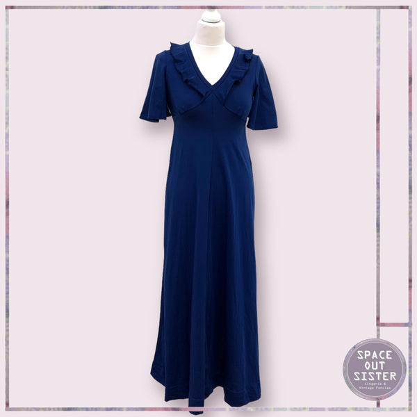 Circa 1970s Vintage Mikava Navy Nightdress