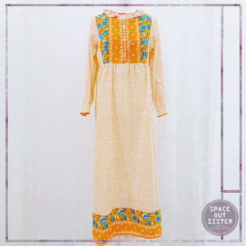 Circa 1970s Vintage Tangerine Nightdress