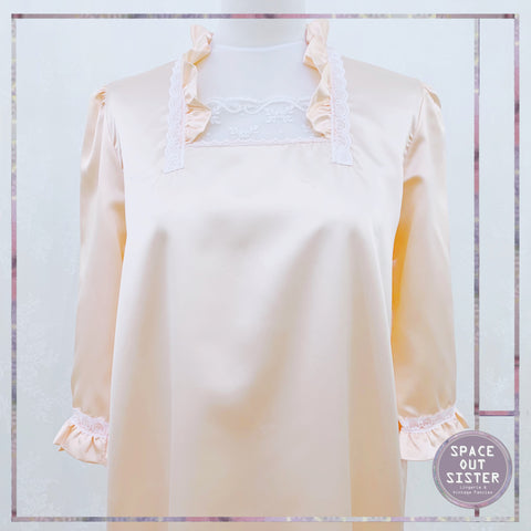 Vintage Peach Satin Nightgown